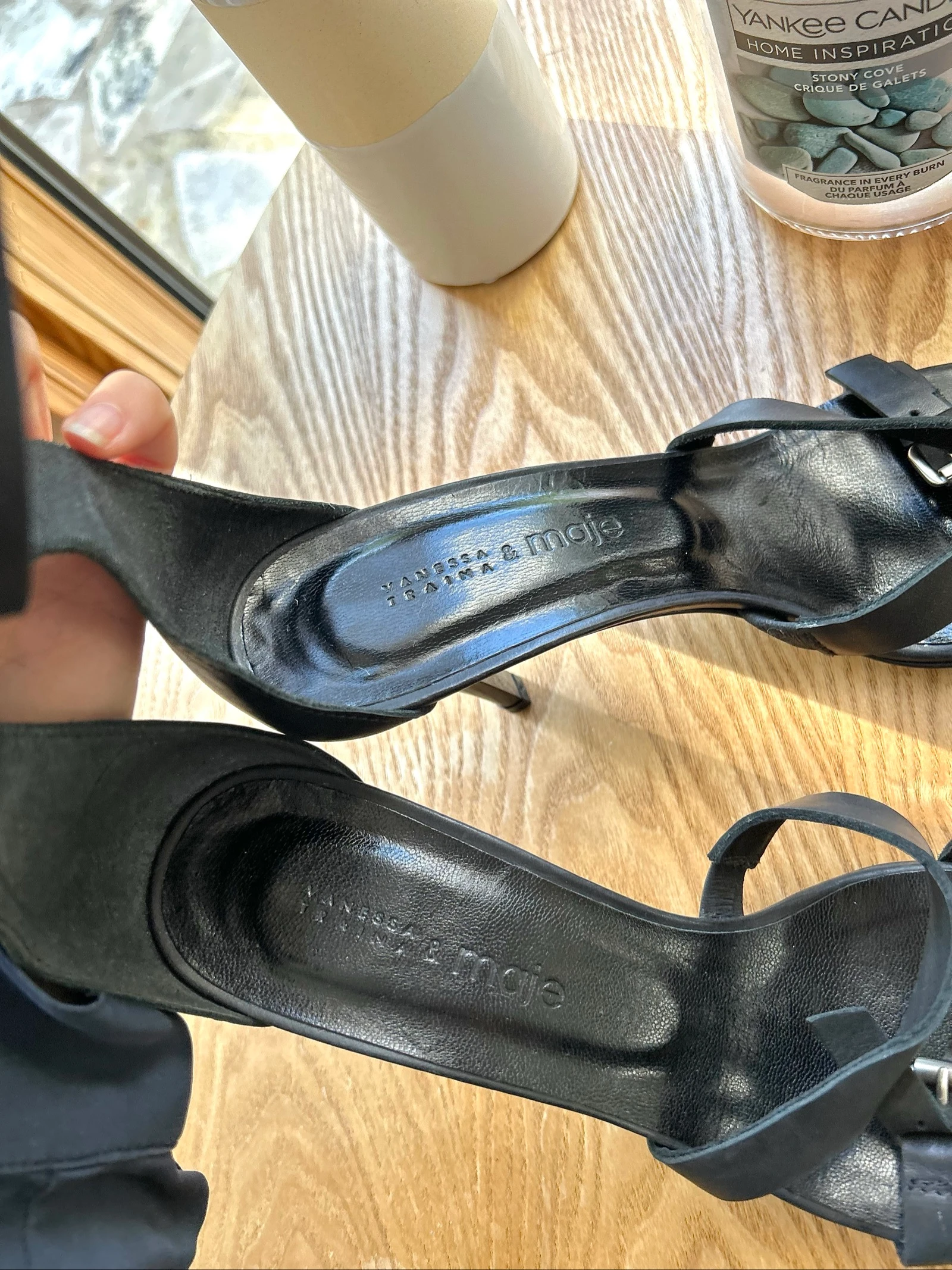 Sandales à talons en cuir noir Pointure 40 Maje  – photo 4